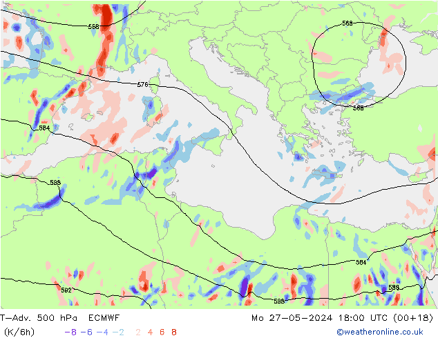 T-Adv. 500 hPa ECMWF  27.05.2024 18 UTC