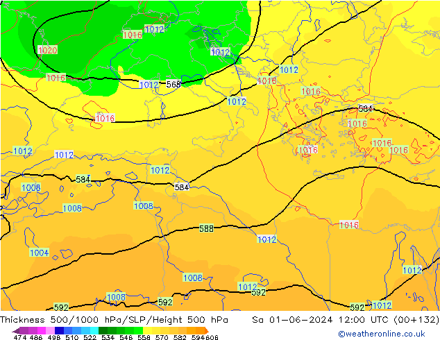 Dikte 500-1000hPa ECMWF za 01.06.2024 12 UTC