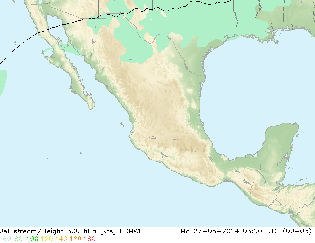 Corrente a getto ECMWF lun 27.05.2024 03 UTC