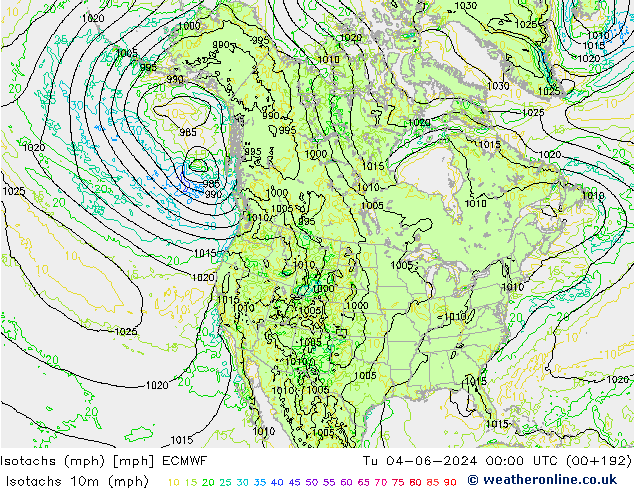 Isotachs (mph) ECMWF  04.06.2024 00 UTC