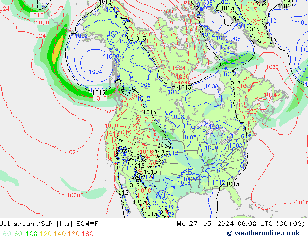 Polarjet/Bodendruck ECMWF Mo 27.05.2024 06 UTC