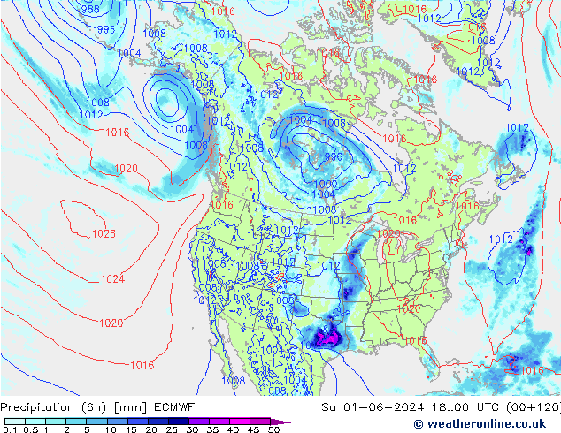 Z500/Yağmur (+YB)/Z850 ECMWF Cts 01.06.2024 00 UTC