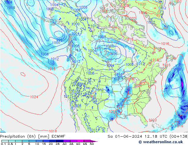 Z500/Rain (+SLP)/Z850 ECMWF сб 01.06.2024 18 UTC