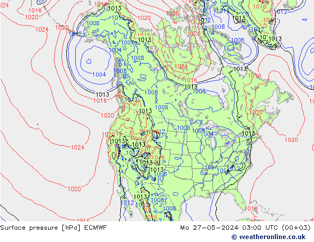 Bodendruck ECMWF Mo 27.05.2024 03 UTC