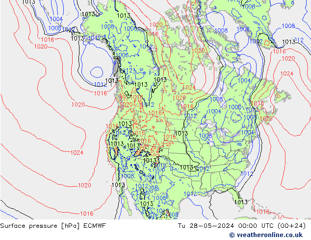 Presión superficial ECMWF mar 28.05.2024 00 UTC