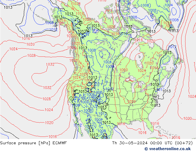 Yer basıncı ECMWF Per 30.05.2024 00 UTC