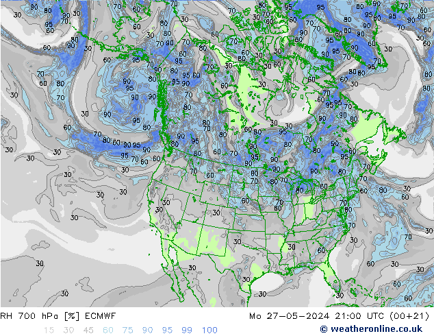 700 hPa Nispi Nem ECMWF Pzt 27.05.2024 21 UTC