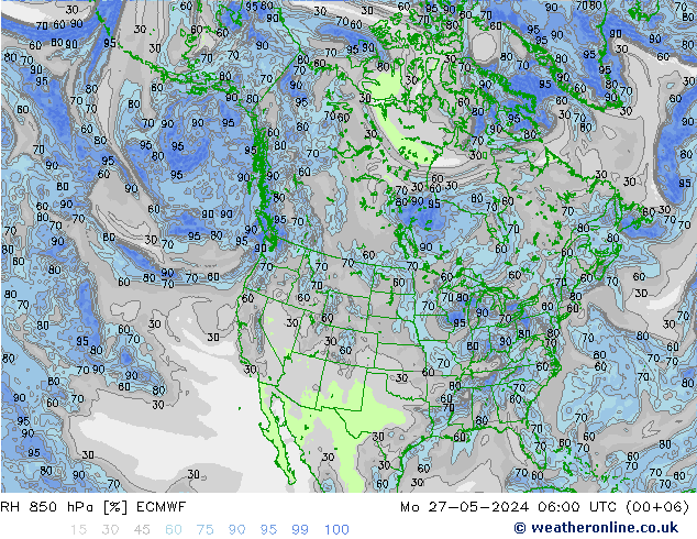 RH 850 hPa ECMWF  27.05.2024 06 UTC