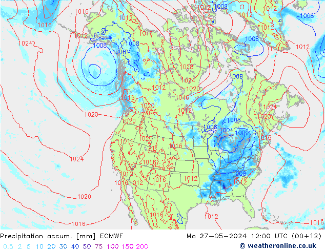 Precipitation accum. ECMWF Po 27.05.2024 12 UTC