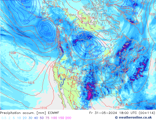 Totale neerslag ECMWF vr 31.05.2024 18 UTC