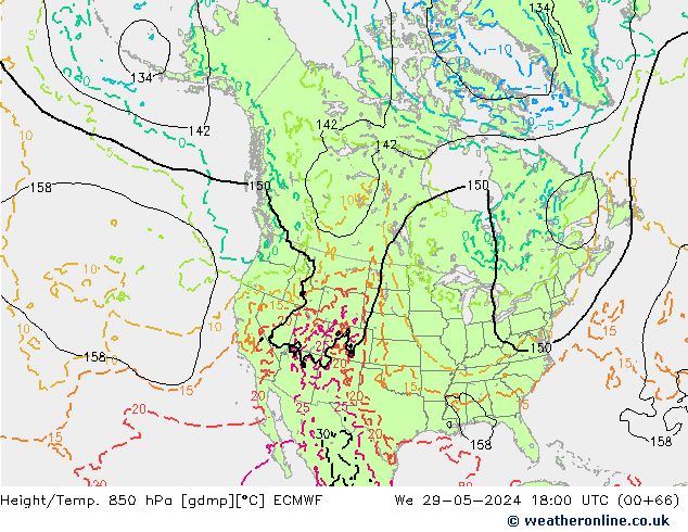 Z500/Regen(+SLP)/Z850 ECMWF wo 29.05.2024 18 UTC