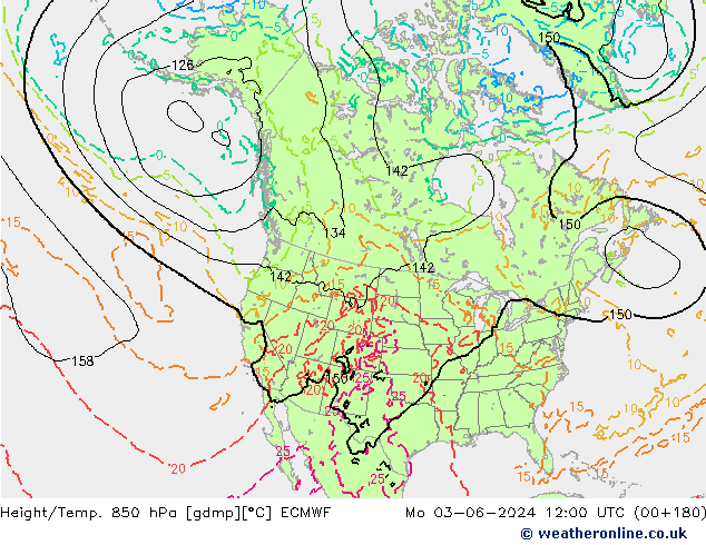 Z500/Rain (+SLP)/Z850 ECMWF Mo 03.06.2024 12 UTC