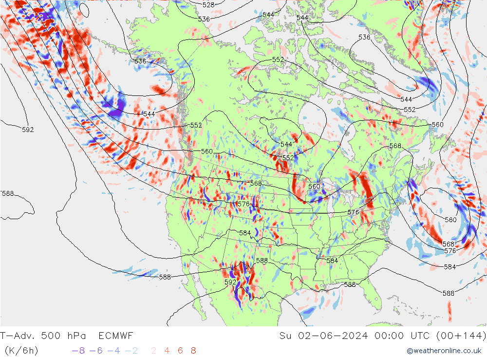 T-Adv. 500 hPa ECMWF So 02.06.2024 00 UTC