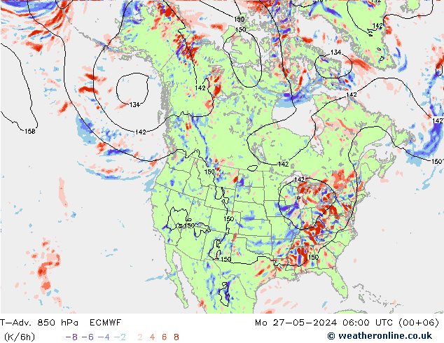 T-Adv. 850 hPa ECMWF Mo 27.05.2024 06 UTC