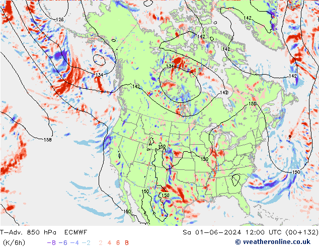 T-Adv. 850 hPa ECMWF Sa 01.06.2024 12 UTC