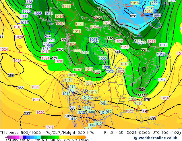 Thck 500-1000hPa ECMWF Fr 31.05.2024 06 UTC