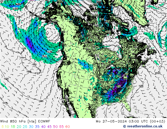 Wind 850 hPa ECMWF Mo 27.05.2024 03 UTC