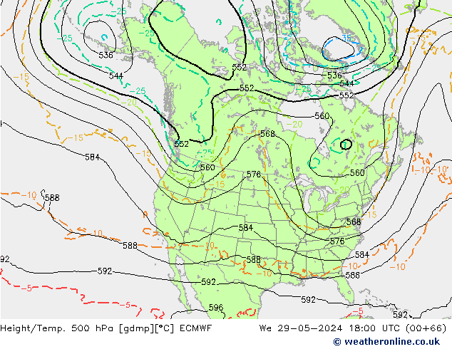 Z500/Regen(+SLP)/Z850 ECMWF wo 29.05.2024 18 UTC