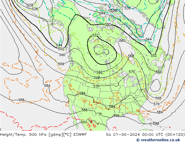 Z500/Yağmur (+YB)/Z850 ECMWF Cts 01.06.2024 00 UTC