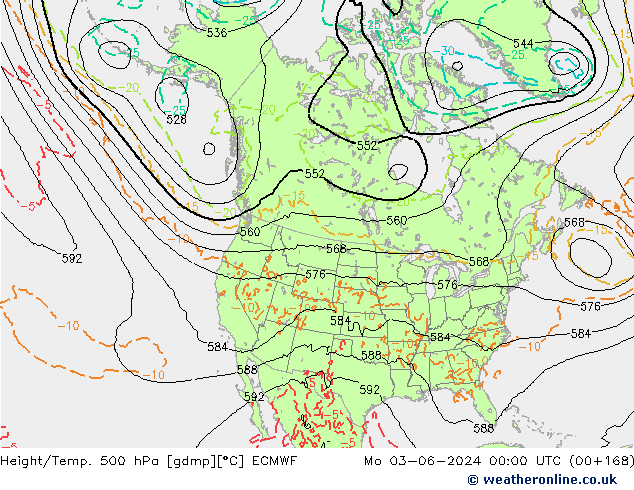 Z500/Rain (+SLP)/Z850 ECMWF Mo 03.06.2024 00 UTC