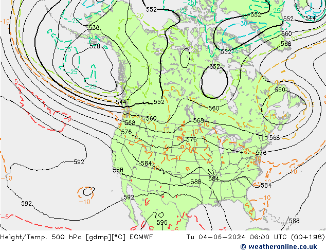 Z500/Regen(+SLP)/Z850 ECMWF di 04.06.2024 06 UTC