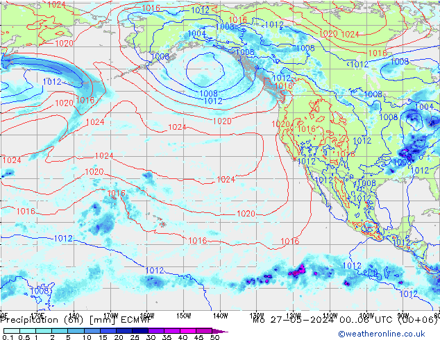 Yağış 6sa/Rüz. 10m/950 ECMWF Pzt 27.05.2024 06 UTC