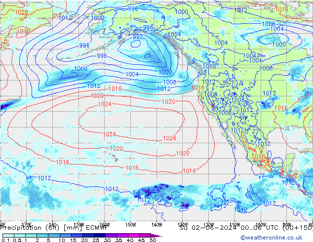 Precipitação (6h) ECMWF Dom 02.06.2024 06 UTC