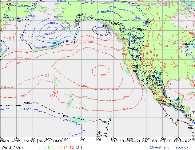 High wind areas ECMWF Tu 28.05.2024 18 UTC