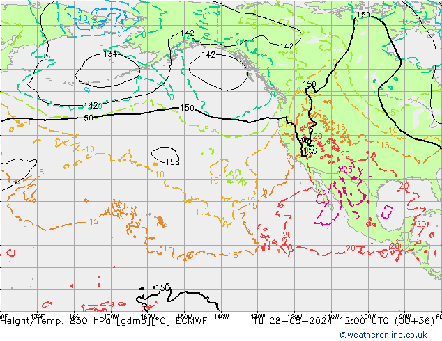 Z500/Rain (+SLP)/Z850 ECMWF  28.05.2024 12 UTC