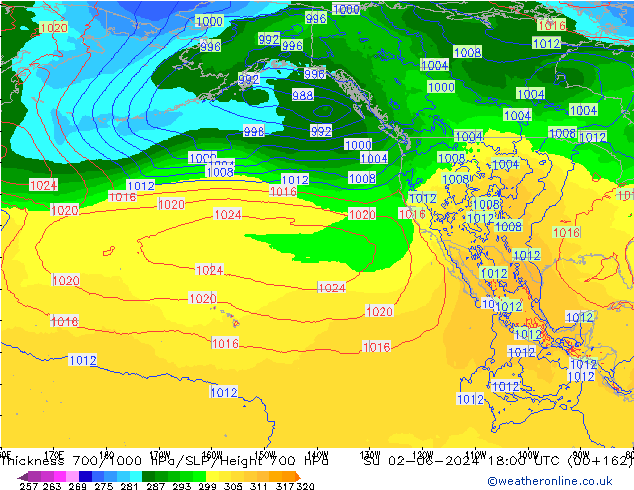 Thck 700-1000 hPa ECMWF dim 02.06.2024 18 UTC