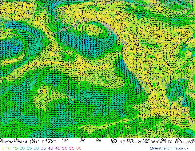 Prec 6h/Wind 10m/950 ECMWF Mo 27.05.2024 06 UTC