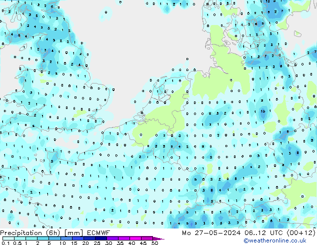 Z500/Rain (+SLP)/Z850 ECMWF Po 27.05.2024 12 UTC