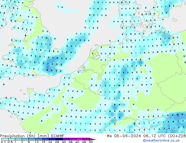 Z500/Rain (+SLP)/Z850 ECMWF śro. 05.06.2024 12 UTC