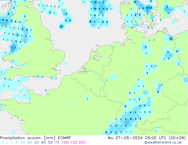 Precipitation accum. ECMWF  27.05.2024 06 UTC