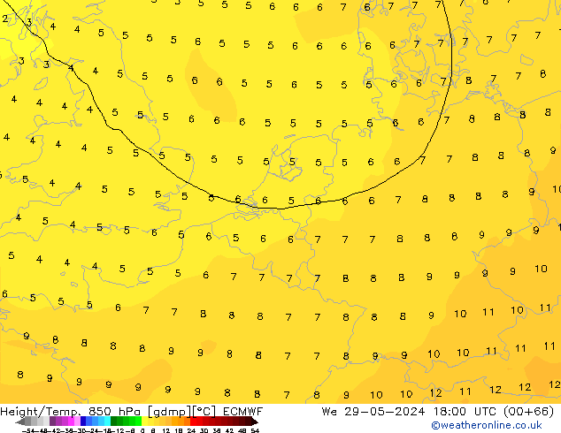 Z500/Regen(+SLP)/Z850 ECMWF wo 29.05.2024 18 UTC