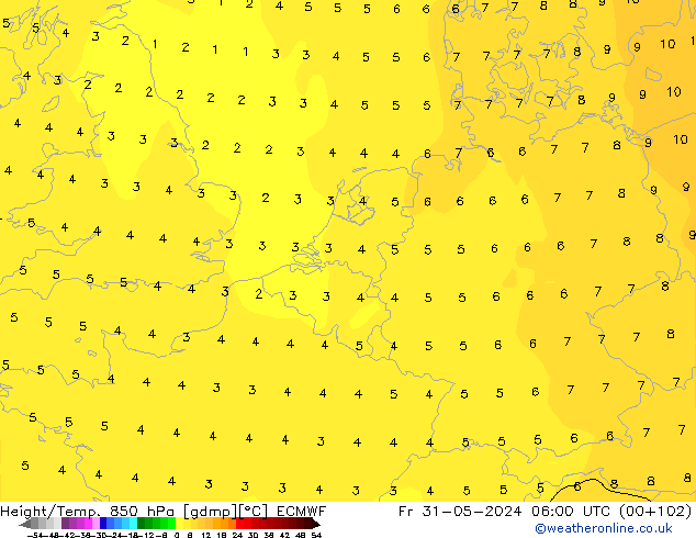 Z500/Rain (+SLP)/Z850 ECMWF пт 31.05.2024 06 UTC