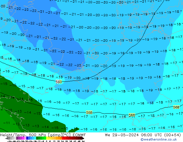 Z500/Rain (+SLP)/Z850 ECMWF mié 29.05.2024 06 UTC