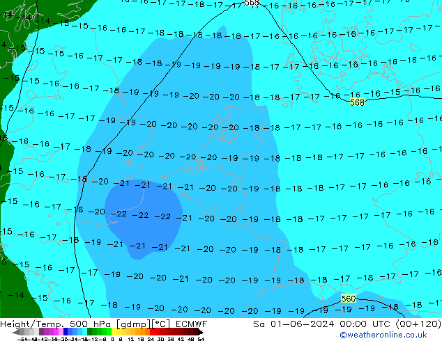 Z500/Rain (+SLP)/Z850 ECMWF so. 01.06.2024 00 UTC