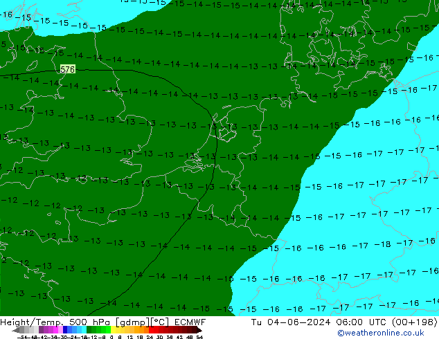 Z500/Regen(+SLP)/Z850 ECMWF di 04.06.2024 06 UTC