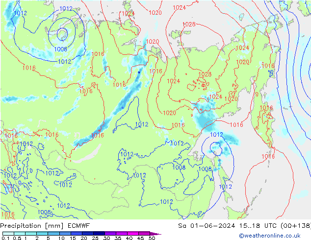 Précipitation ECMWF sam 01.06.2024 18 UTC