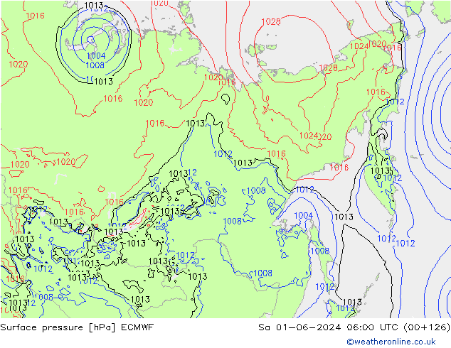 Luchtdruk (Grond) ECMWF za 01.06.2024 06 UTC