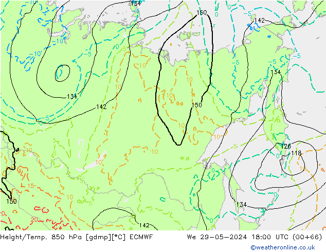 Z500/Rain (+SLP)/Z850 ECMWF  29.05.2024 18 UTC