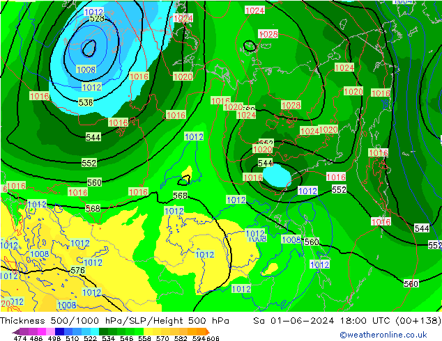 Thck 500-1000hPa ECMWF So 01.06.2024 18 UTC