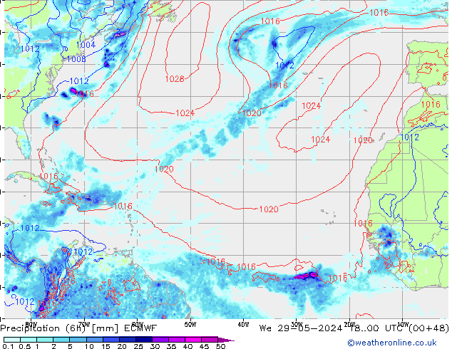 Z500/Rain (+SLP)/Z850 ECMWF We 29.05.2024 00 UTC