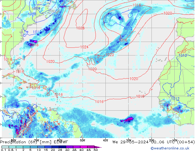 Z500/Rain (+SLP)/Z850 ECMWF ср 29.05.2024 06 UTC