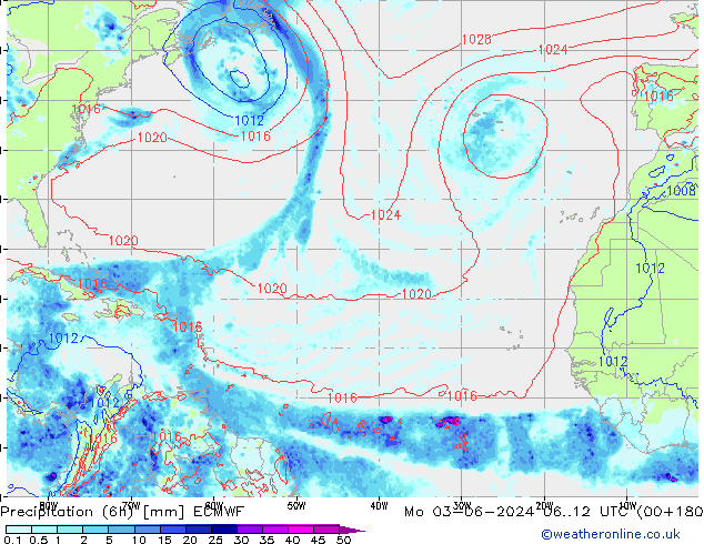 Z500/Regen(+SLP)/Z850 ECMWF ma 03.06.2024 12 UTC