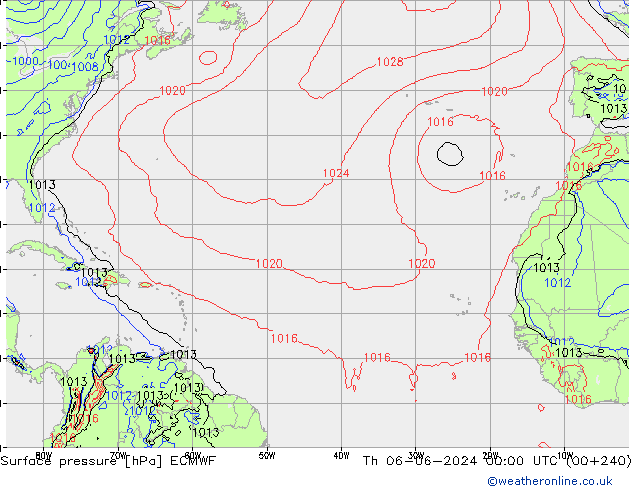 Luchtdruk (Grond) ECMWF do 06.06.2024 00 UTC