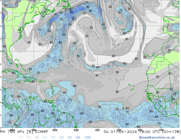 RV 700 hPa ECMWF za 01.06.2024 18 UTC