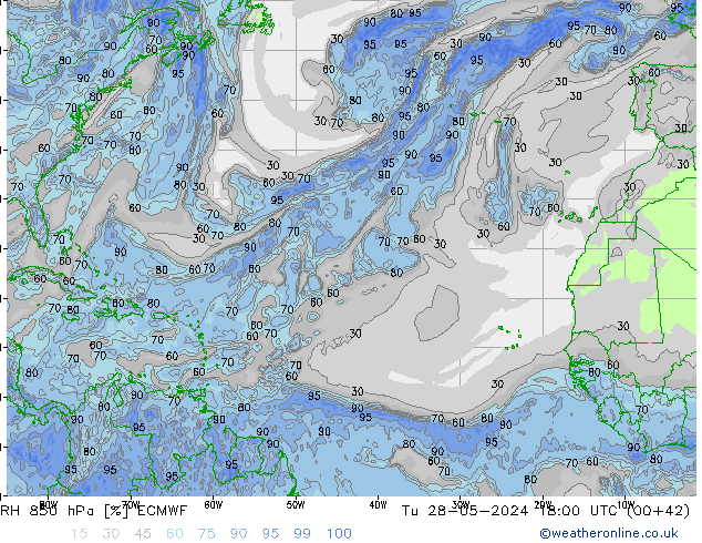 RV 850 hPa ECMWF di 28.05.2024 18 UTC