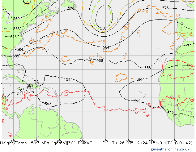 Z500/Rain (+SLP)/Z850 ECMWF mar 28.05.2024 18 UTC